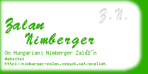 zalan nimberger business card